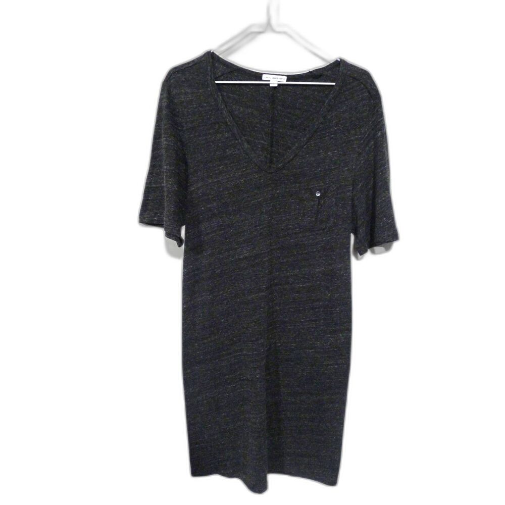 Standard James Perse V Neck T Shirt Dress - Gray 3/L